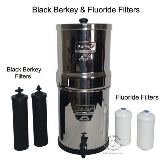 Big Berkey® 8.5 litros - 4 filtros negros de Berkey®, incluidos 2  adicionales